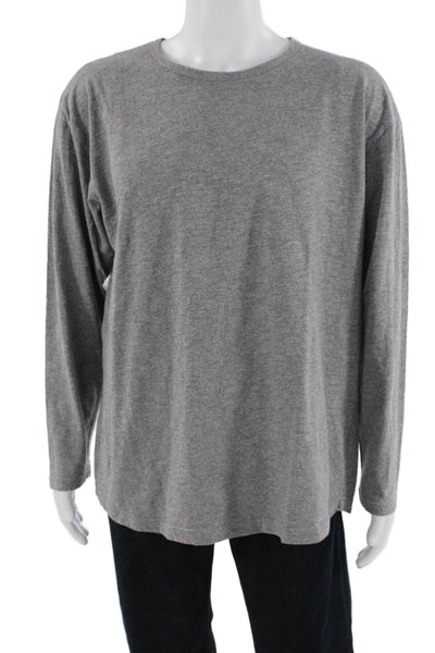 Kith Mens Cotton Round Neck Long Sleeve Casual Top Light Gray Size L