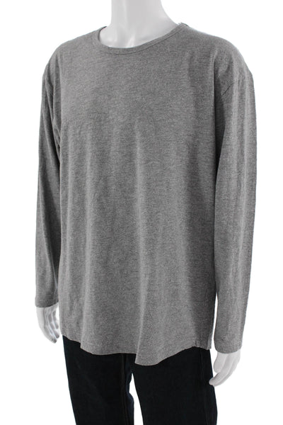 Kith Mens Cotton Round Neck Long Sleeve Casual Top Light Gray Size L
