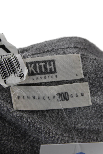 Kith Mens Cotton Round Neck Long Sleeve Casual Top Light Gray Size L