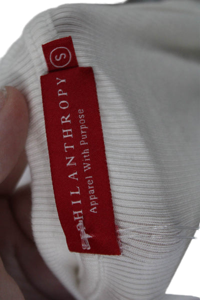 Philanthropy Womens Basic White T-Shirt Short Sleeve Crew Neck Size S