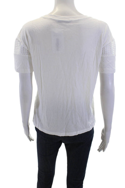 Heartloom Womens Basic White Cotton Crew Neck Short Sleeve T-Shirt Size XS