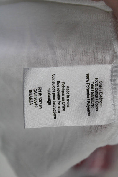 Heartloom Womens Basic White Cotton Crew Neck Short Sleeve T-Shirt Size XS