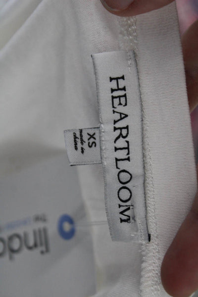 Heartloom Womens Basic White Cotton Crew Neck Short Sleeve T-Shirt Size XS