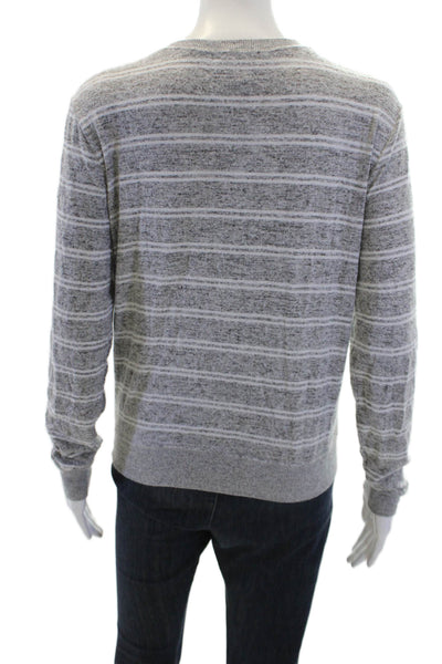Spiritual Gangster Long Sleeves Round Neck Graphic Sweater Gray Size S