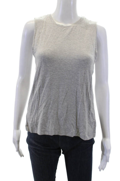 Club Monaco Women Sleeveless Jersey Tank Gray Crew Neck Size XS