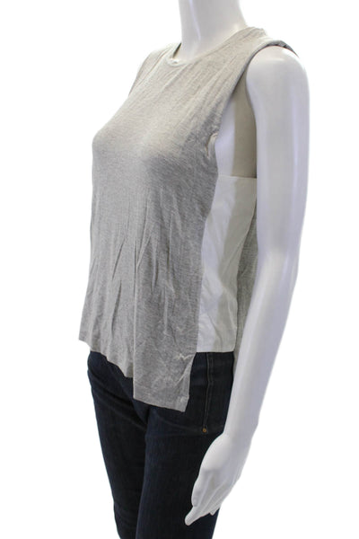 Club Monaco Women Sleeveless Jersey Tank Gray Crew Neck Size XS