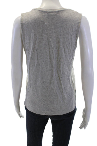 Club Monaco Women Sleeveless Jersey Tank Gray Crew Neck Size XS