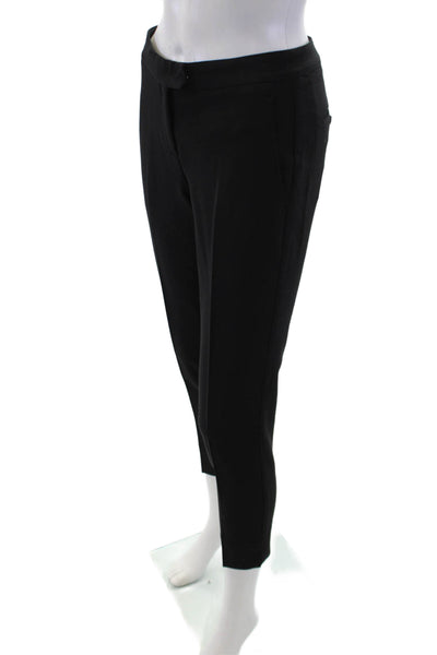 Theory Womens Ibbey 2 Urban Creased Dress Pants Black Wool Size 00