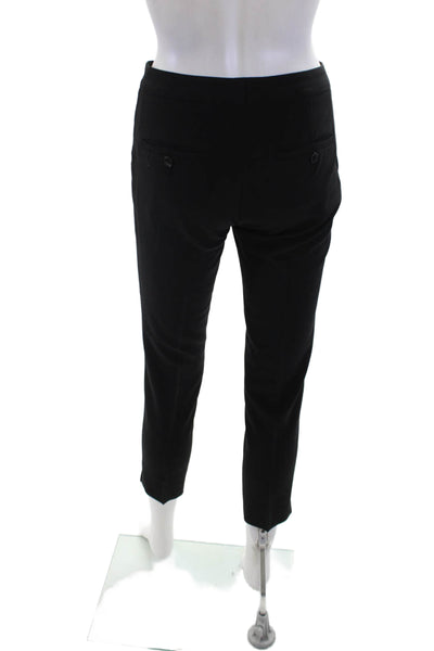 Theory Womens Ibbey 2 Urban Creased Dress Pants Black Wool Size 00