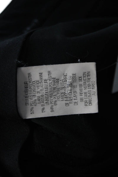 Theory Womens Ibbey 2 Urban Creased Dress Pants Black Wool Size 00