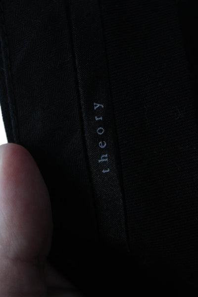 Theory Womens Ibbey 2 Urban Creased Dress Pants Black Wool Size 00