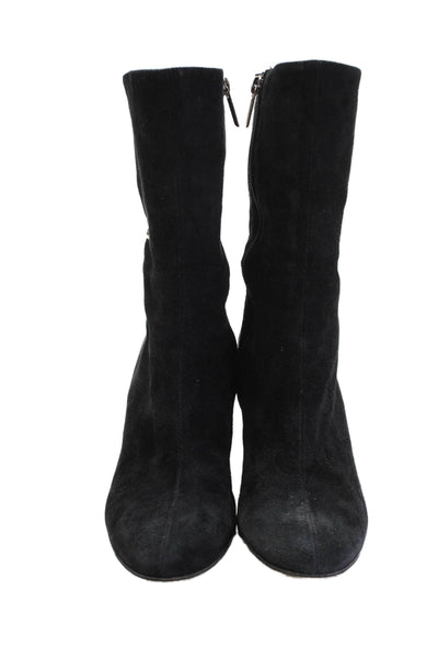 Taryn Rose Womens Suede Zip Up Wedge Ankle Boots Black Size 38 8 Medium