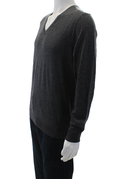 The Kooples Mens V-Neck Long Sleeve Pullover Sweater Gray Size L