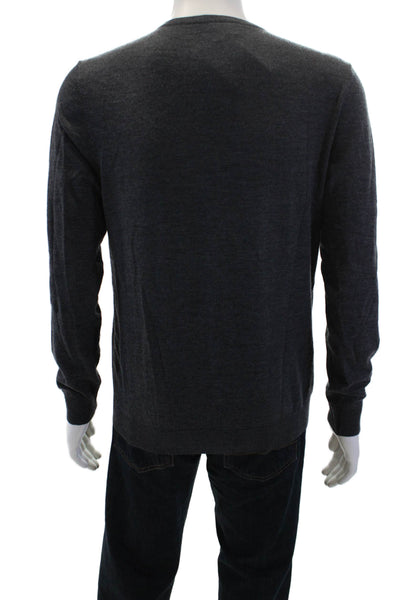 The Kooples Mens V-Neck Long Sleeve Pullover Sweater Gray Size L