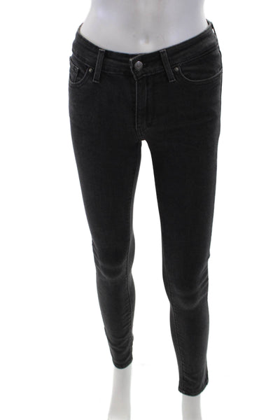 Levis Women Dark Gray Skinny Ankle Jeans Low Rise Size 26