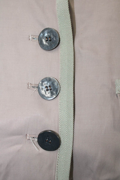 St. John Womens High Neck Multi-Pocket Button Up Jacket Taupe Size 6