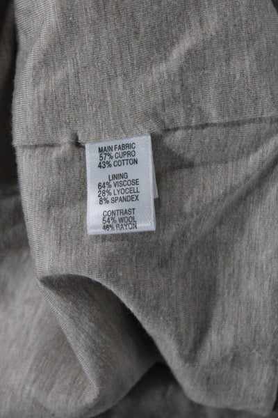 St. John Womens High Neck Multi-Pocket Button Up Jacket Taupe Size 6