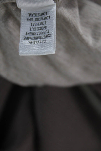 St. John Womens High Neck Multi-Pocket Button Up Jacket Taupe Size 6
