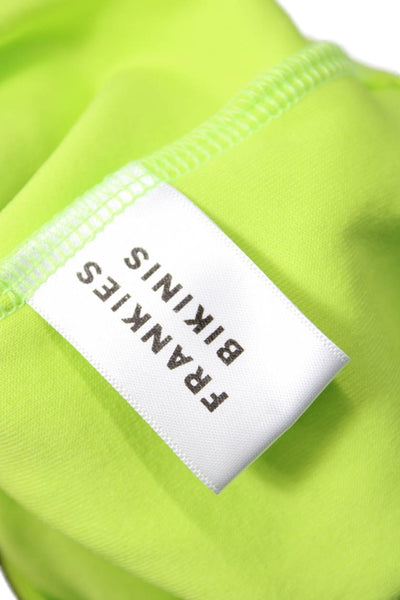 Frankies Bikinis Women's Sleeveless Quarter Button Shorts Romper Green Size S