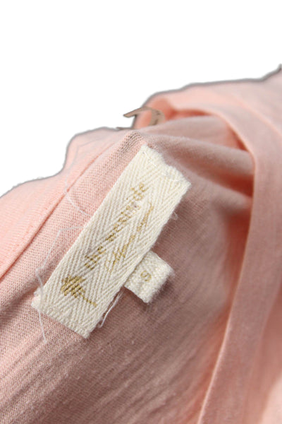 The Westside Womens Pink 100% Cotton Crew Neck Long Sleeve Basic T-Shirt Size S