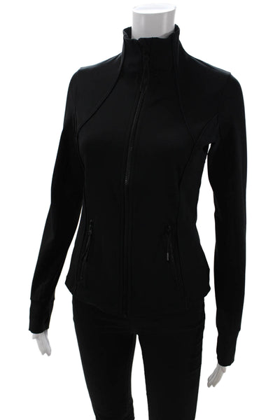 All Access Women Windbreaker Black High Neck Zip Long Sleeve Size S