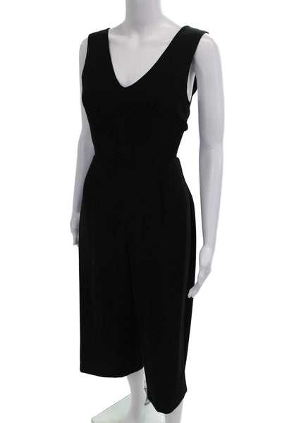 Club Monaco Women's V-Neck Sleeveless Wide Leg Jumpsuit Black Size 0