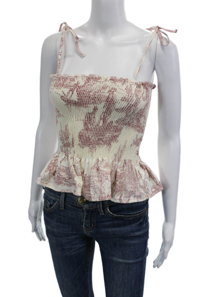 Popie's Women Cropped Camisole Sleeveless White Rayon Boho Size XS