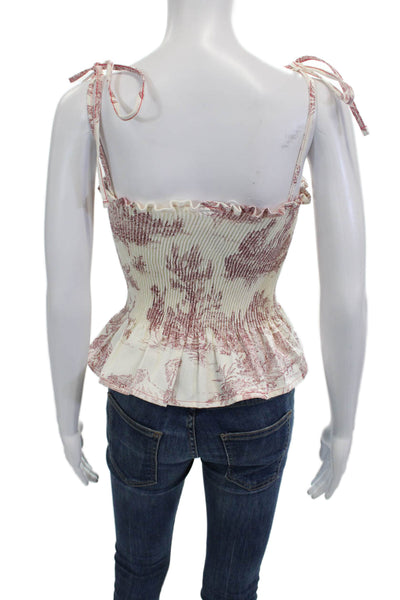 Popie's Women Cropped Camisole Sleeveless White Rayon Boho Size XS