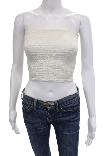 Donni Women Cropped Sleeveless White Rayon 90s Top Size S