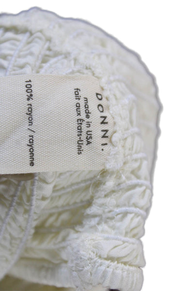 Donni Women Cropped Sleeveless White Rayon 90s Top Size S