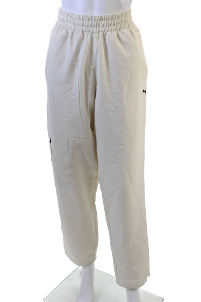 Puma Womens Stretch Casual Pants Cream Size M