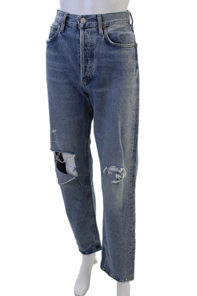 Agolde Women Boyfriend Mom High Rise Blue Jeans Size 23
