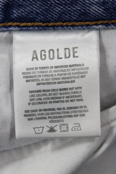 Agolde Women Boyfriend Mom High Rise Blue Jeans Size 23
