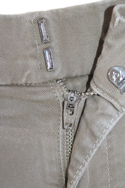 Vince Womens Cotton Flat Front Straight Leg Khaki Pants Beige Size 25