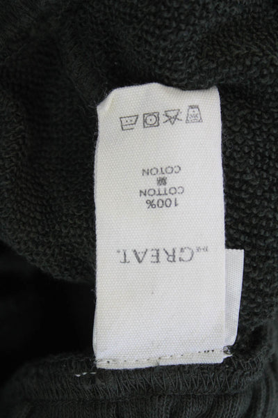 The Great Womens Cotton Elastic Waist Straight Leg Sweatpants Green Size 0