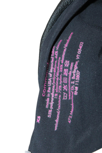 Commando Womens Faux Leather High Waisted Stretch Leggings Black Size XS