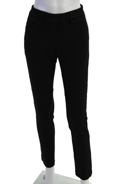 Masons Womens Studded Detail Pocketed Straight Leg Pants Black Size 42