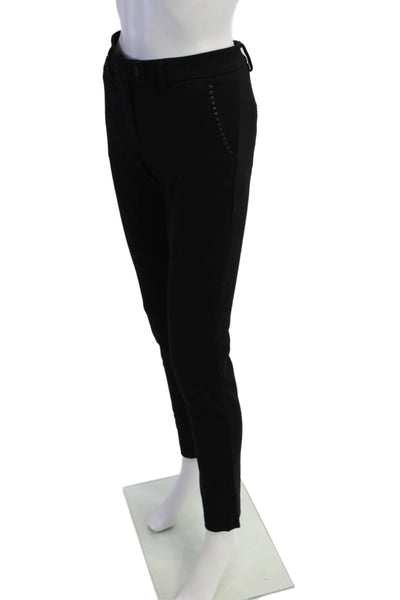 Masons Womens Studded Detail Pocketed Straight Leg Pants Black Size 42