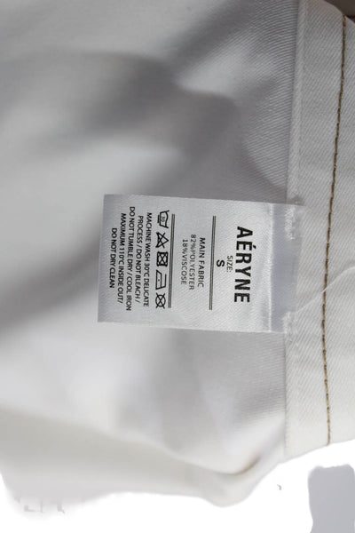 Aeryne Womens Contrast Stitching Detail Belted Maxi Skirt White Size S
