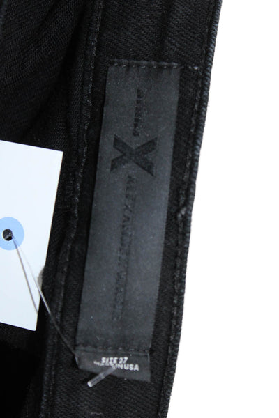 Denim X Alexander Wang Womens Black Mid Rise Jeans Button Fly Size 27
