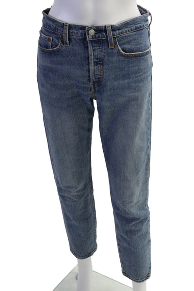 Levis Women Cropped Ankle Jeans Blue Mid Rise Size 27
