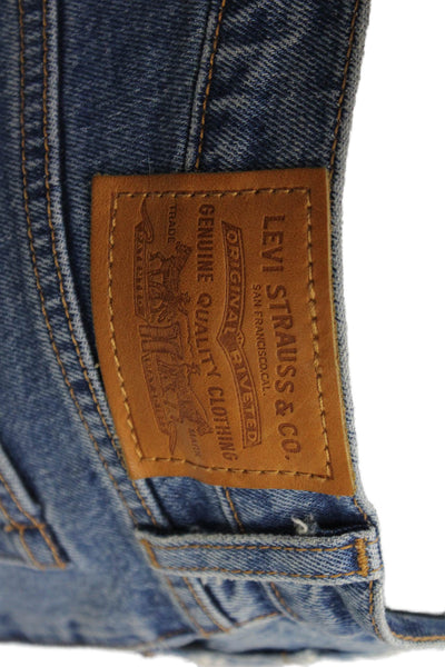 Levis Women Cropped Ankle Jeans Blue Mid Rise Size 27