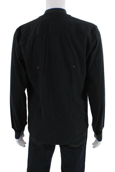 Kit And Ace Mens Cotton Pocketed Detail Snap Front Shirt Black Size L