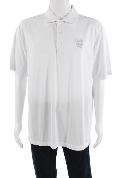 Bobby Jones Mens Collared Buttoned Detail Short Sleeve Polo Top White Size L