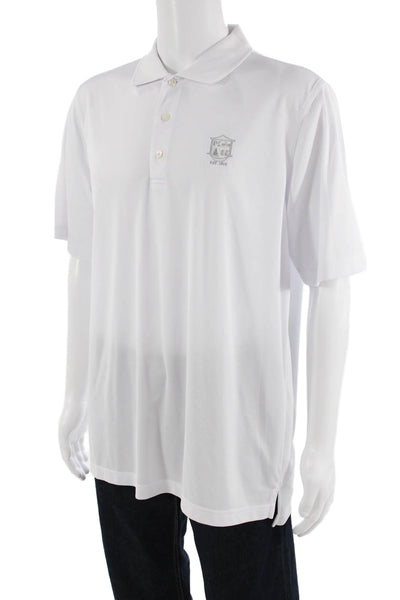 Bobby Jones Mens Collared Buttoned Detail Short Sleeve Polo Top White Size L
