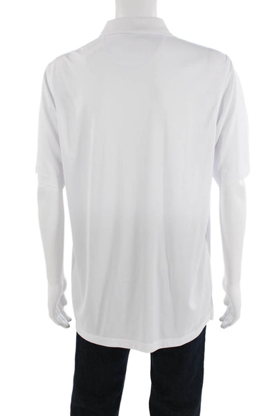 Bobby Jones Mens Collared Buttoned Detail Short Sleeve Polo Top White Size L