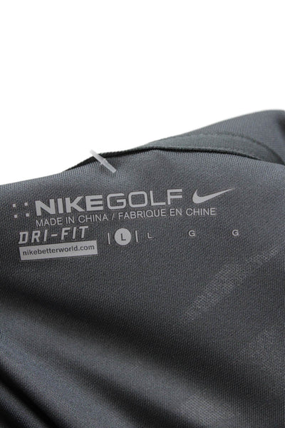 Nike Mens Collared Buttoned Detail Color Block Short Sleeve Polo Pink Size L