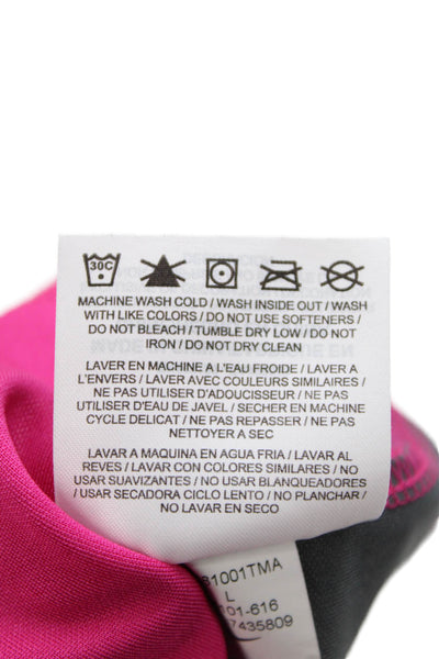 Nike Mens Collared Buttoned Detail Color Block Short Sleeve Polo Pink Size L