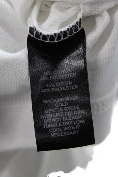 Saks Fifth Avenue Mens Casual Short Sleeve Collared Polo Shirt White Size L