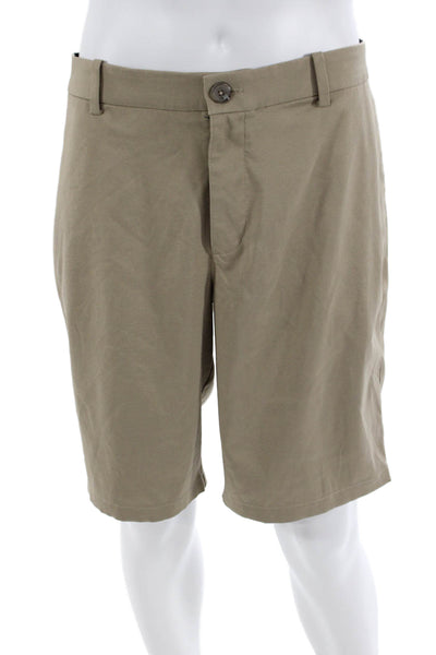 Nike Mens Back Pocketed Flat Front Casual Shorts Solid Beige Size M